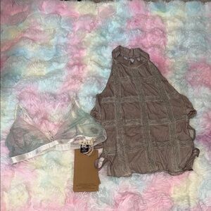 NWT POL BRALETTE AND HALTER TANK SET